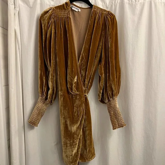 green emerald velvet dress Gala Mini Dress in Velvet Gold